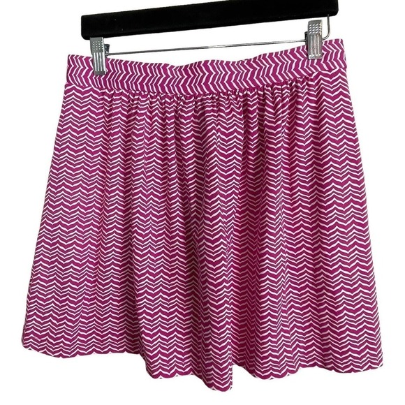 Vineyard Vines Mini Tie Knot Skirt Women's Size S Pink White Chevron - Picture 4 of 6